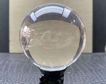 70mm Clear Crystal Ball, Transparent Crystal Sphere, Crystal Quartz Sphere, 479g