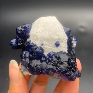Beautiful Blueberry Fluorite Crystal from Huanggangliang Mine, Inner Mongolia, Blue Fluorite Mineral Specimen, Chinese Mineral