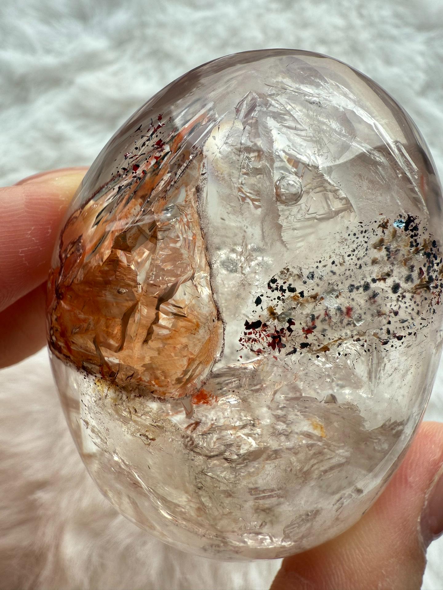 美しいエンハイドロクォーツクリスタルパームストーン、可動式エン