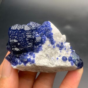 Beautiful Blueberry Fluorite Crystal from Huanggangliang Mine, Inner Mongolia, Blue Fluorite Mineral Specimen, Chinese Mineral
