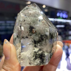 Beautiful All Seasons Phantom Quartz Obelisk, Green Garden Quartz Freeform, Ghost Quartz Crystal Point Freeform, Crystal Decoration, 124g