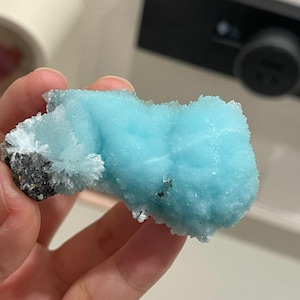 Beautiful Blue Aragonite Raw Stone, Natural Crystal from Yunnan, China, Mineral Specimen, Rough Aragonite, Rock Collector Gift