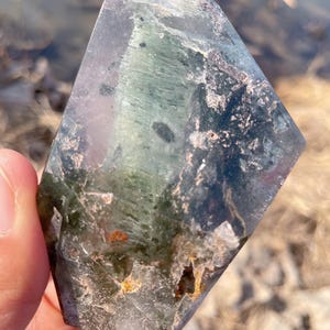 Beautiful All Seasons Phantom Quartz Obelisk, Garden Quartz Freeform, Ghost Quartz Crystal Point Freeform, Crystal Decoration, 282g