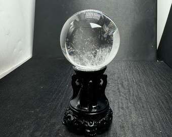 Beautiful 54mm Clear Quartz Crystal Sphere, Clear Quartz Crystal Sphere, Transparent Healing Clear Quartz Sphere, 220g