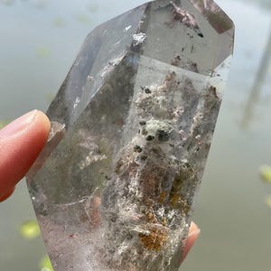 Beautiful All Seasons Phantom Quartz Obelisk, Green Garden Quartz Freeform, Ghost Quartz Crystal Point Freeform, Crystal Decoration, 141g