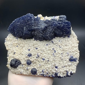 Premium Blueberry Fluorite Crystal from Huanggangliang Mine, Inner Mongolia, Blue Berry Fluorite Mineral Specimen, Chinese Mineral