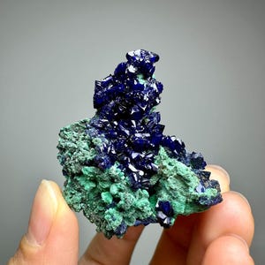 Natural Azurite Malachite Combination, Azurite Geode Crystal Mineral Specimen, Azurite Malachite Stone from Anhui, China