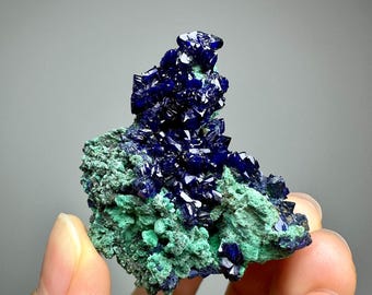 ブルーアズライトマラカイト標本、中国安徽省産の鮮やかなブルー