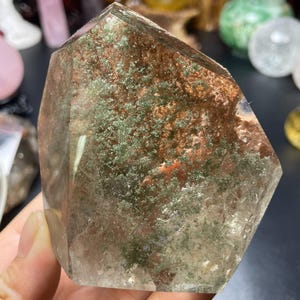 Beautiful All Seasons Phantom Quartz Obelisk, Green Garden Quartz Freeform, Ghost Quartz Crystal Point Freeform, Crystal Decoration, 410g