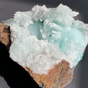 Beautiful Blue Aragonite Raw Stone, Natural Crystal from Yunnan, China, Mineral Specimen, Rough Aragonite, Rock Collector Gift