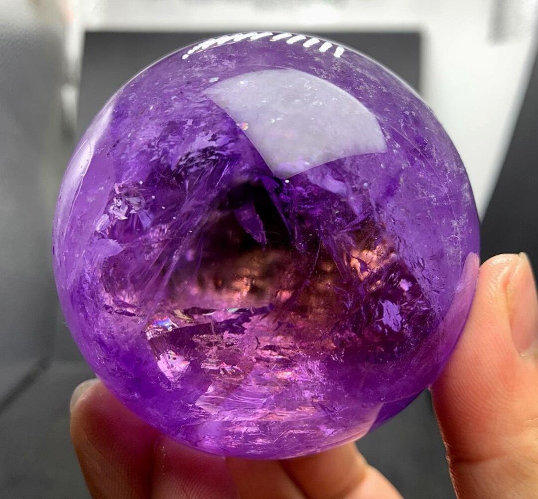 Ame Sphere 66mm Ametrine Sphere, Ametrine Citrine Amethyst Ball, Crystal Sphere ...