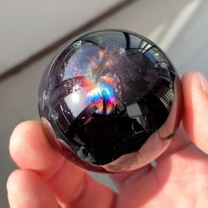 Beautiful 58.5mm Deep Imperial Purple Amethyst Sphere, Rainbow Amethyst Ball, Purple Crystal Sphere, Quartz Ball, Amethyst Orb Sphere, 277g