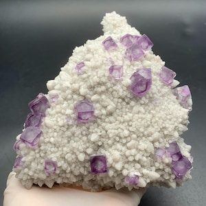 Premium Purple Fluorite Cube Cluster, Zoned Color, Rare Large Fluorite Specimen for Decor from Guizhou, China, Fluorite Crystal Specimens