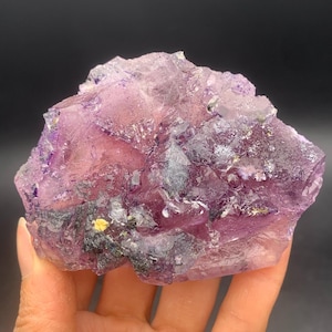 Beautiful Phantom Fluorite Crystal from Inner Mongolia, China, Fluorite Mineral Specimen with Bismuthinite, Chinese Mineral