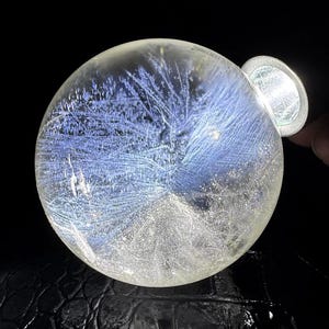 Beautiful 60mm Natural Blue Rutiles Crystal Shpere Ball, Clear Quartz Sphere from Brazil, Crystal Sphere, Blue Angel&#39;s Feathers, 300g