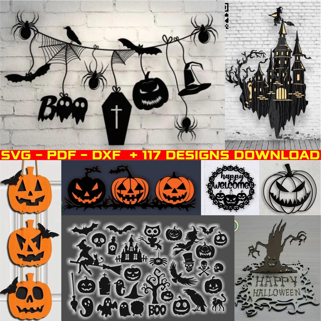 54-teiliges Halloween-Ausschnitte-Set – Kürbis, Spinne, Geist, Hexe, Für Klassenzimmer, Party-Deko, Wiederverwendbar