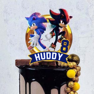 Sonic Shadow 3D Kuchen Topper | Cake Topper Schatten | Kinder Kuchen Topper | Geburtstagsparty