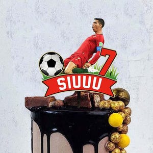Tortenstecker fussball | ronaldo siuuu tortenaufleger | Kinder Kuchen Topper | Geburtstagsparty