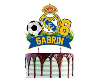 Real Madrid Personalised Round Edible Cake Topper Decoration Images - Happy  Party