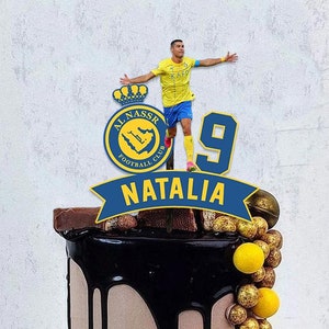 Décoration pour gâteau Ronaldo | Décoration de gâteau football | Décoration pour gâteau pour enfants | fête d'anniversaire