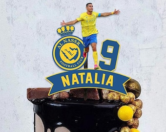 Topper de pastel de Ronaldo / Topper de pastel de fútbol / Topper de pastel para niños / fiesta de cumpleaños