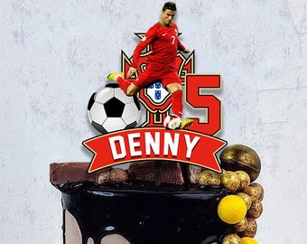 Soccer cake topper |Ronaldo cake topper | football cake topper | birthday party