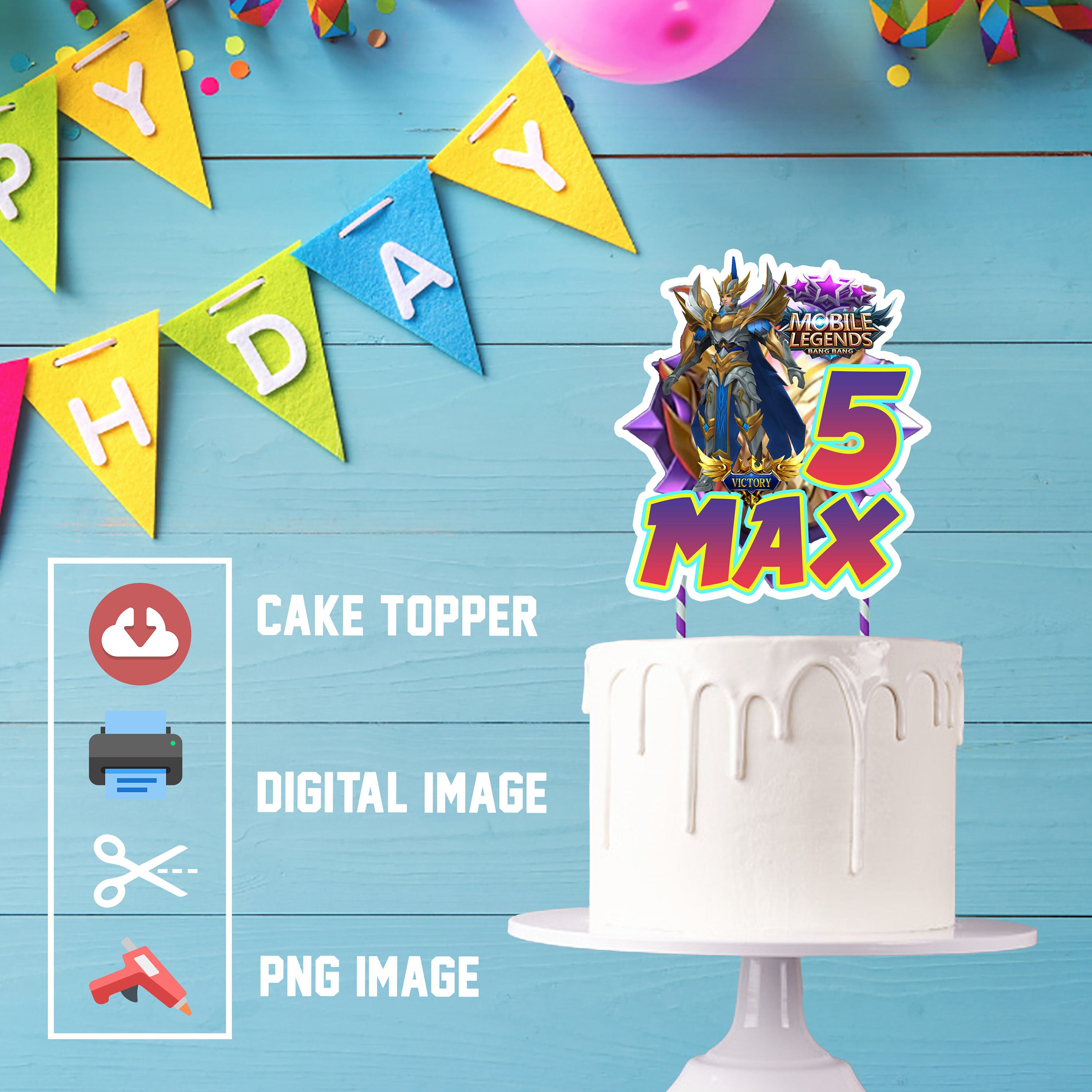 MOBILE LEGENDS CAKE Topper Birthday - Etsy