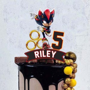 Shadow Sonic Birthday Cake Topper | Kids Party Decor (Digital)