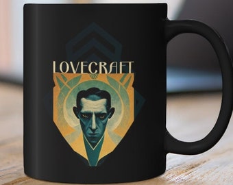 HP Lovecraft 11oz Black Mug coffee cup