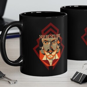 Shakespeare 11oz Black Mug coffee cup