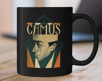 Albert Camus 11oz Black Mug coffee cup