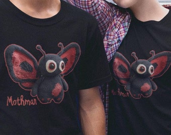 Cute Mothman Shirt, Amigurumi Crochet Style Cryptid T-Shirt, Kawaii Cryptozoology Tee, Mothman Gift
