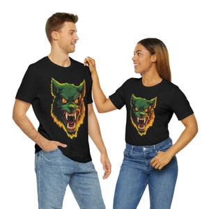 Werewolf T-Shirt | Retro style halloween art Teeshirt | wolfman Shirt | lycanthrope Gift | Apparel | Clothing image 5