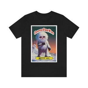 Yeti-shirt, T-shirt met de verschrikkelijke sneeuwman, T-shirt met cryptide-ruilkaarten, grappig monstercadeau, kleding voor cryptozoölogie afbeelding 5