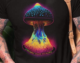 Magic Mushroom Shirt, Expand Your Reality T-Shirt, Psychedelic Mushroom Tee, Trippy Festival Gift