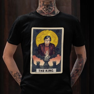 Stephen King Tarot Card T-Shirt | The King Tarot Teeshirt | Horror Tee Shirt | Author Writer Reader Gift