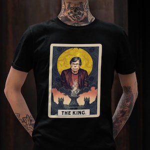 Stephen King Tarot Card T-Shirt | The King Tarot Teeshirt | Horror Tee Shirt | Author Writer Reader Gift