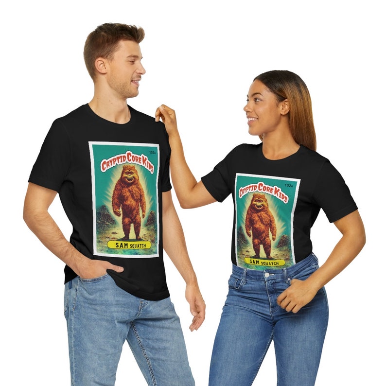 Sam Squatch Bigfoot T-Shirt | Sasquatch Teeshirt | Cryptid Core Kids Tee Shirt | Cryptidcore Gift Cryptozoology | GPK Parody Garbage Pail image 7