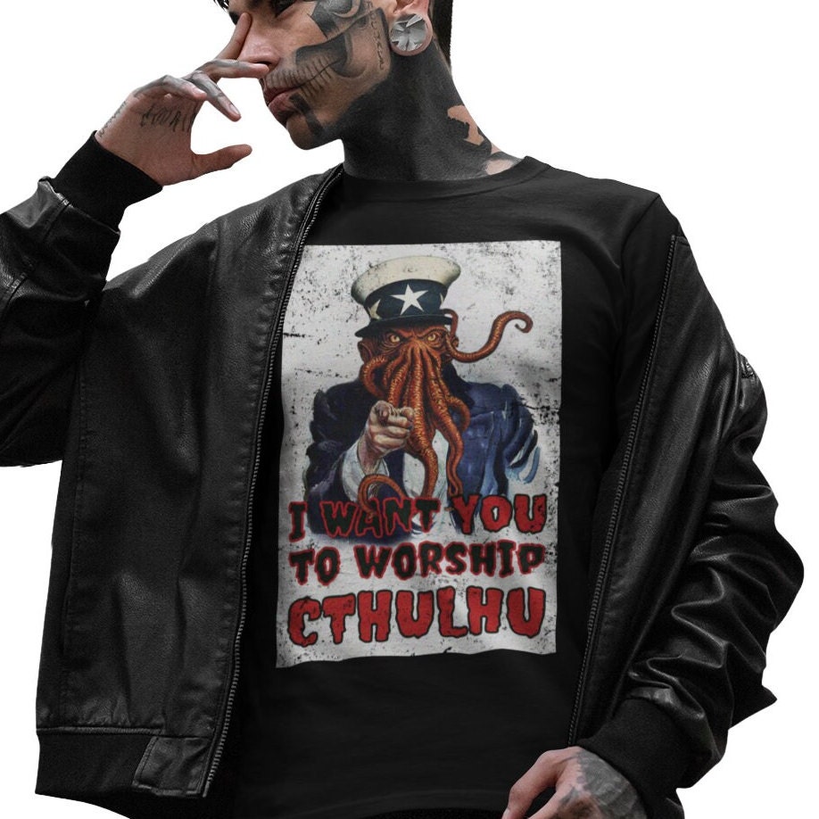 Discover Cthulhu Uncle Sam Shirt HP Lovecraft TEESHIRT Call of Cthulhu Worship Cthulhu Cthulu