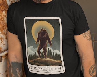 Sasquatch Tarot Karte Shirt kryptisches T-Shirt kryptozoologie t-shirt Bigfüße