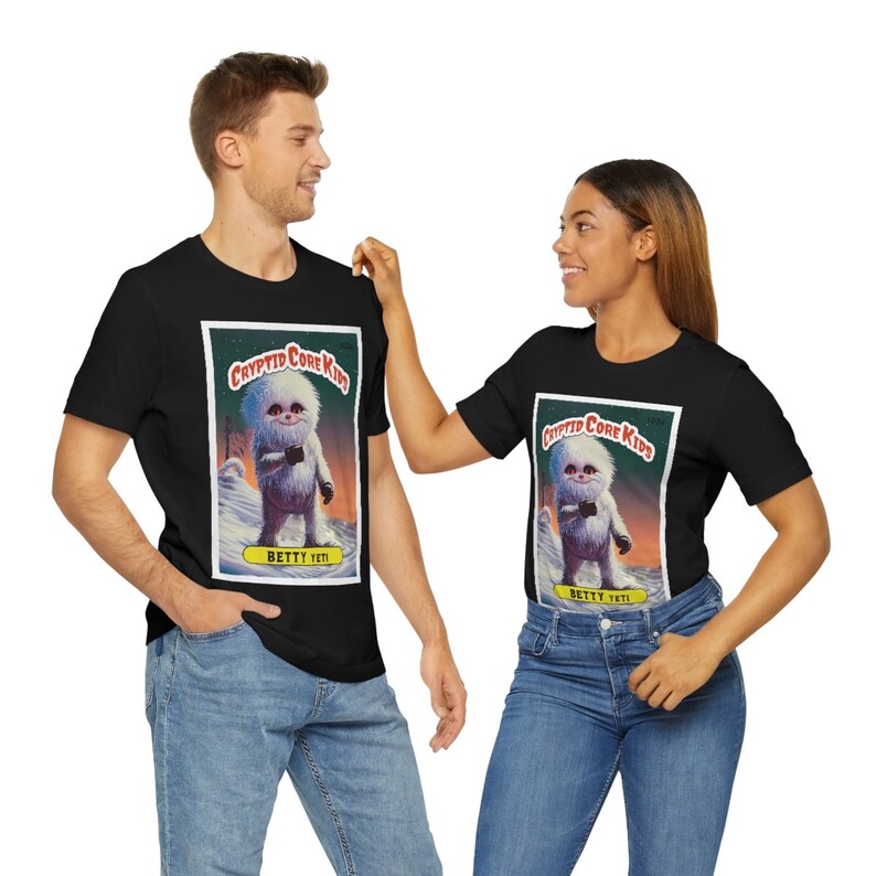Yeti-shirt, T-shirt met de verschrikkelijke sneeuwman, T-shirt met cryptide-ruilkaarten, grappig monstercadeau, kleding voor cryptozoölogie afbeelding 8