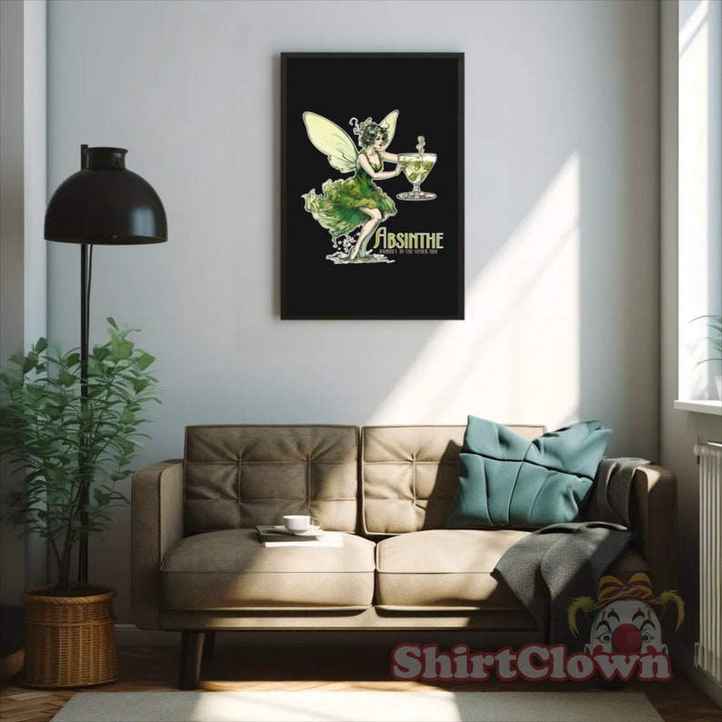Absinthe Green Fairy Art Print | Teeshirt | Goth Poster | Cottagecore ...