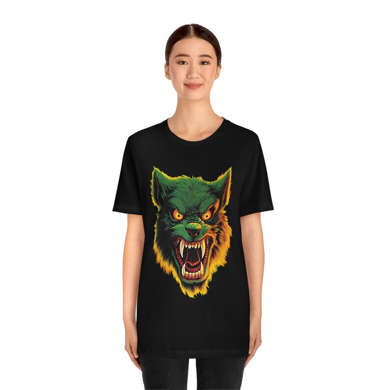 Werewolf T-Shirt | Retro style halloween art Teeshirt | wolfman Shirt | lycanthrope Gift | Apparel | Clothing image 6
