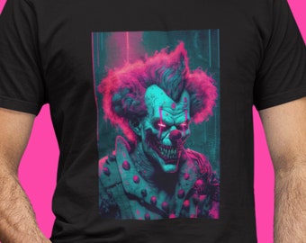 Cyberpunk Shirt, Vaporwave Clown T-Shirt, Clowncore Synthwave Tee, Retro Futurism 80s Sci Fi Gift