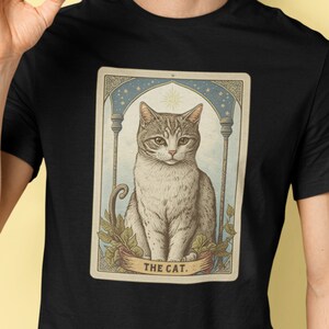 Camiseta de cartas del tarot del gato / camiseta amante de los gatos / camisa gótica / animal felino