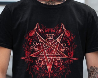 Pentagram Shirt, Satanic Occult T-Shirt, Goth Devil Tee, Satan Lucifer Gift for Occultists