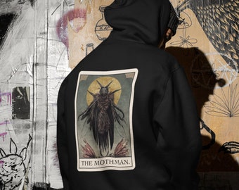 The Mothman Tarot Card pullover hoodie cryptid cryptozoology gift Men's NUBLEND® Hooded Sweatshirt