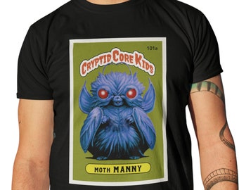 Mothman Tshirt, Funny Cryptid Trading Card Tee, Moth Man Cryptozoology Gift, Cryptidcore Clothing