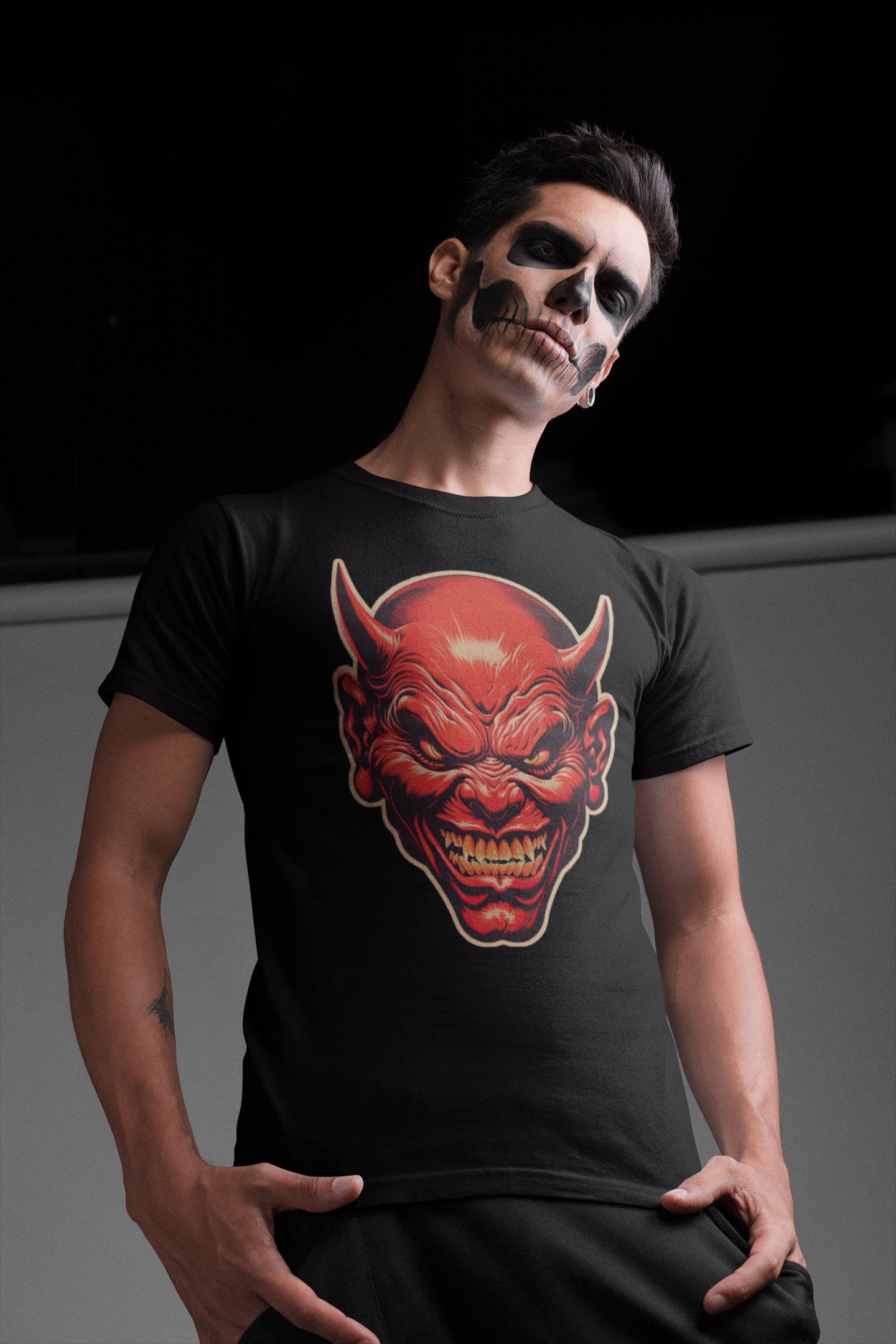Satanic Merch Classic Devil T-shirt | Vintage Halloween Aesthetic | Red Devil ...