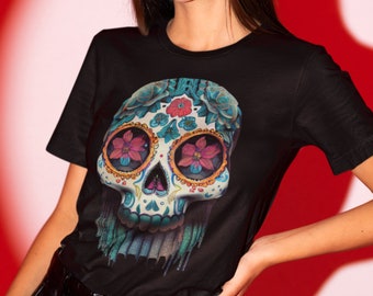 Camisa Sugar Skull Dia De Los Meurtos Camiseta del Día de Muertos